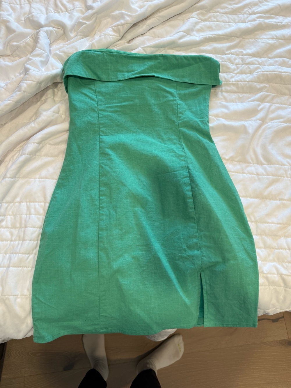 Strapless Green Dress